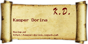 Kasper Dorina névjegykártya